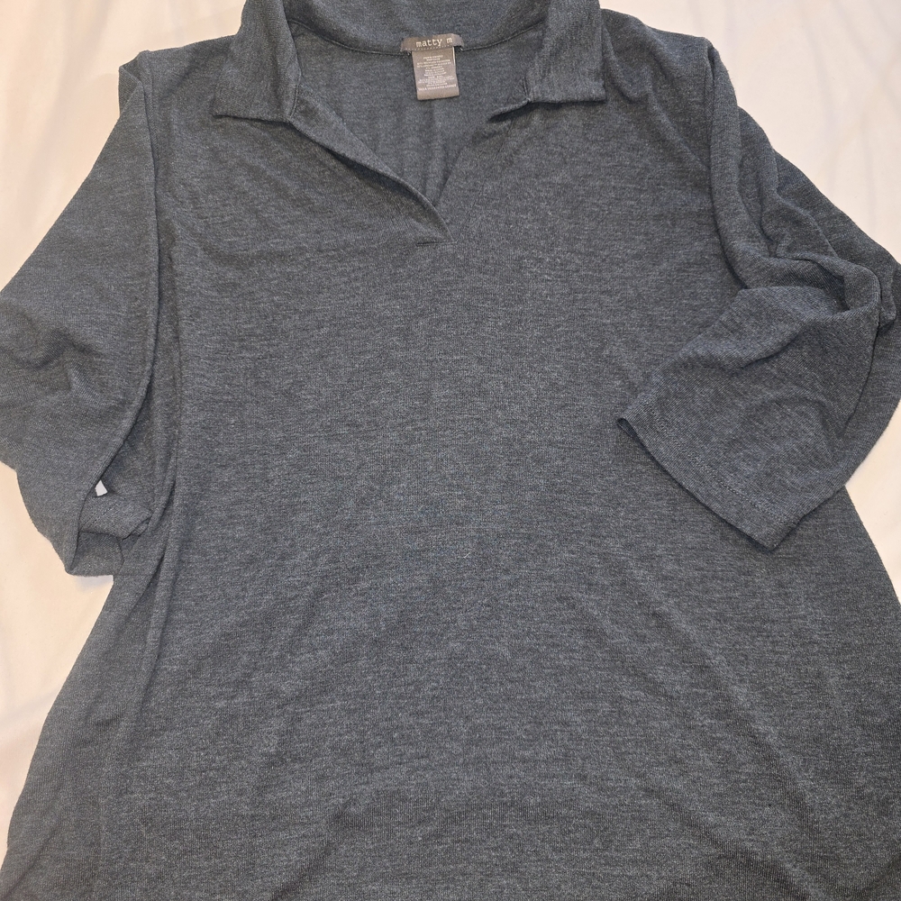 Matty M Heather Gray Knit Top